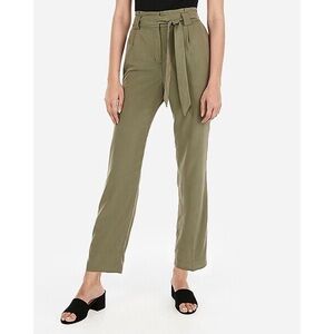 [F21] Olive Green Tie Paperbag Waist Pants